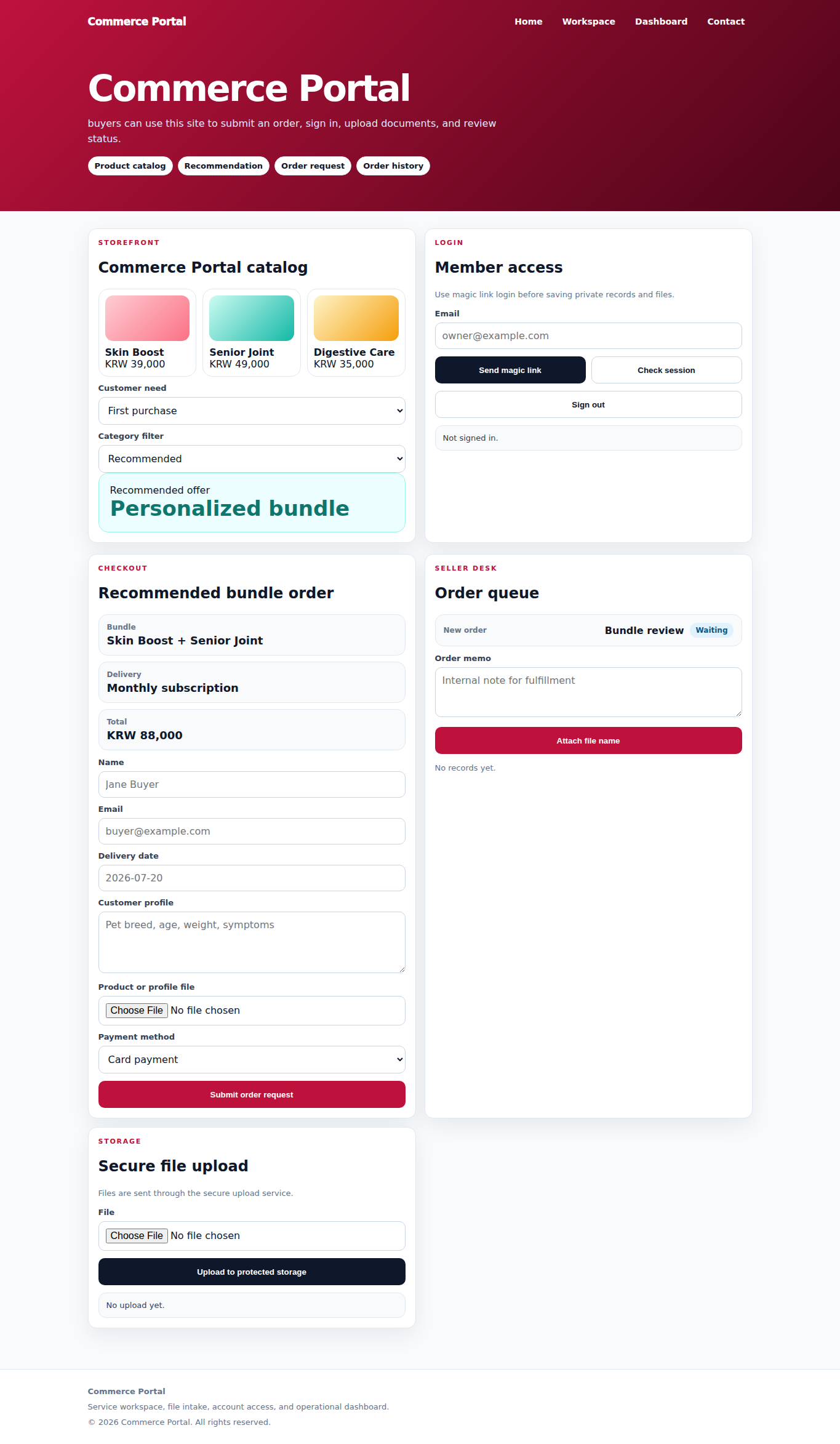 Booking and status management web app